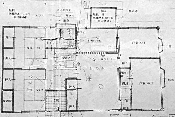 平原ホームの1階間取り図